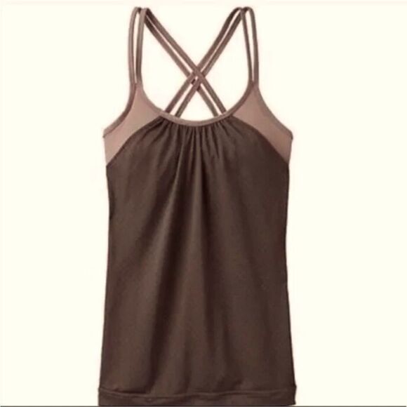 Athleta Women's Tank Top Hidden Agenda Bra
Tank Brown Strappy Back Size M - Picture 1 of 5